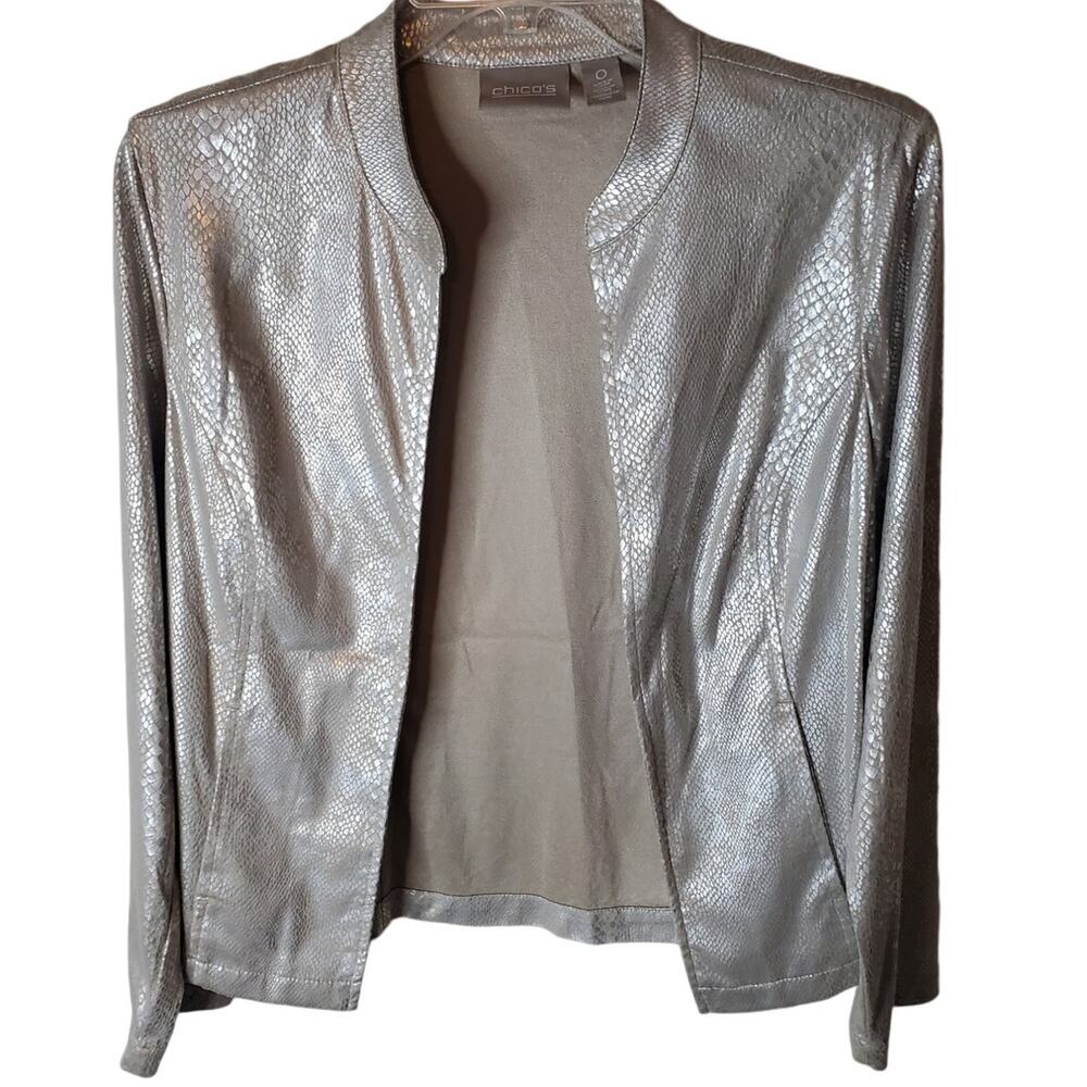 Chico's Antique Gold Python Soft Open Style Toppe… - image 1